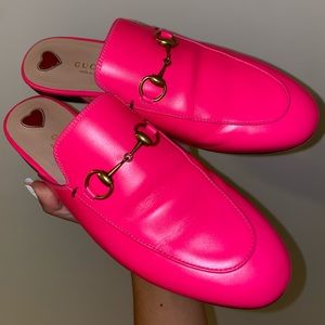 Gucci Calfskin Women’s Princetown Fuchsia Slippers 37.5